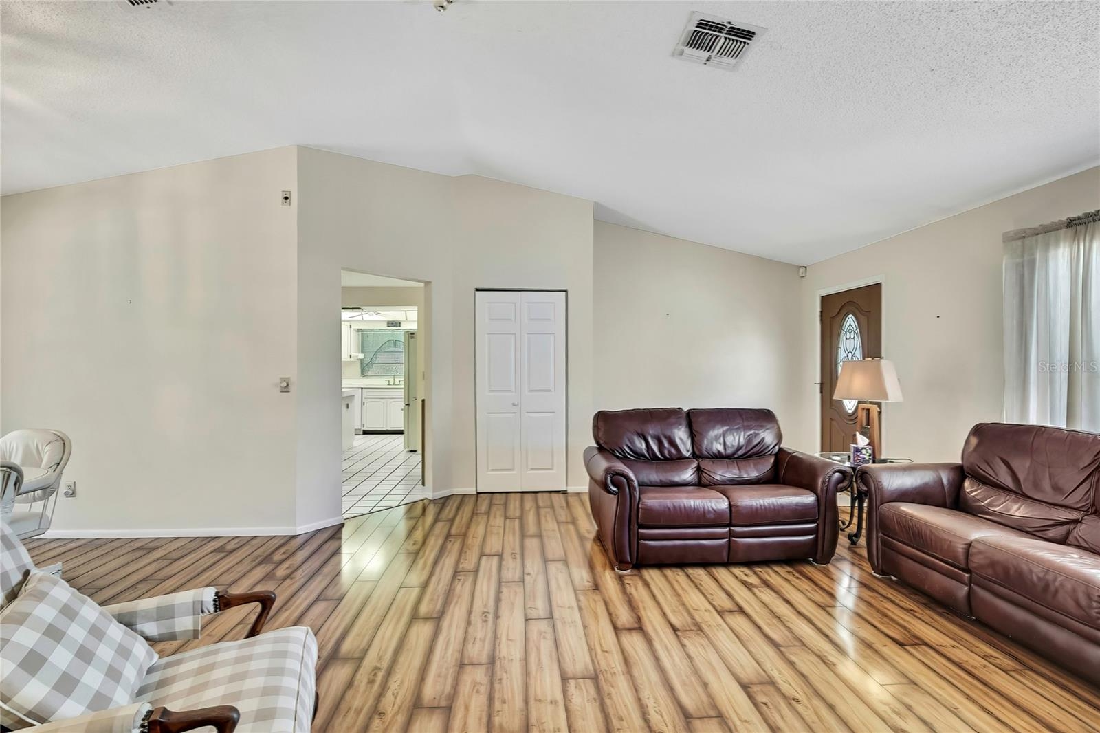dining view to front door entrance