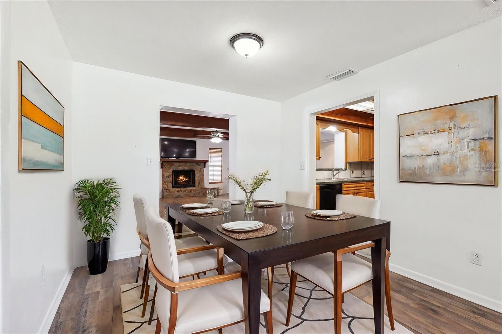 2nd Dining Room off Living Room Virtually Staged