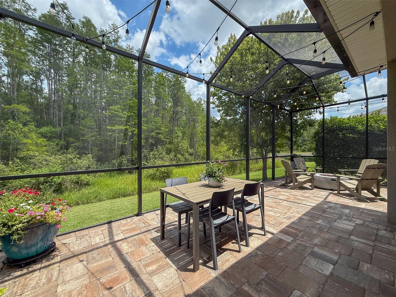 Screened, brick paved Lanai