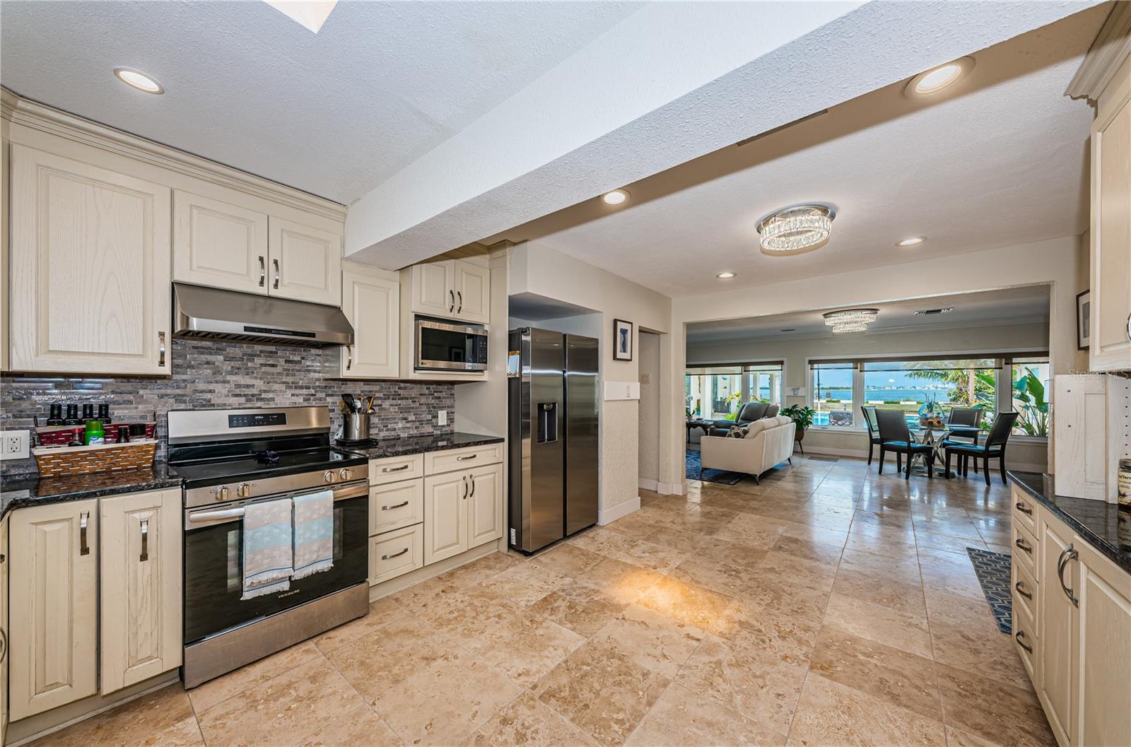 Kitchen open to living/dining room