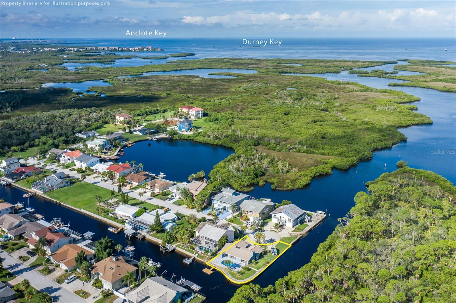 Large Corner Lot with seawall and floating dock