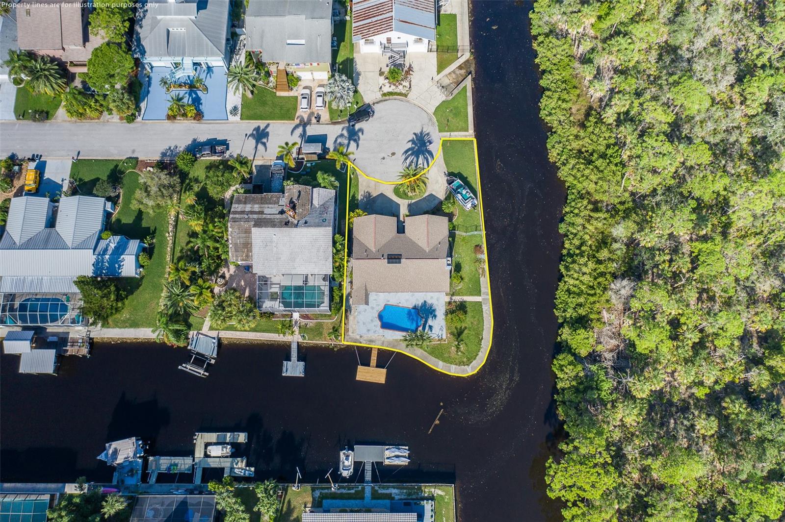 Large Corner Lot with seawall and floating dock