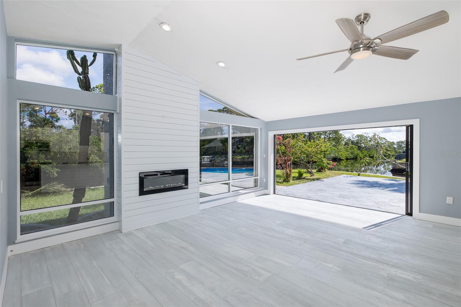 Great Room with pocketing sliding glass doors