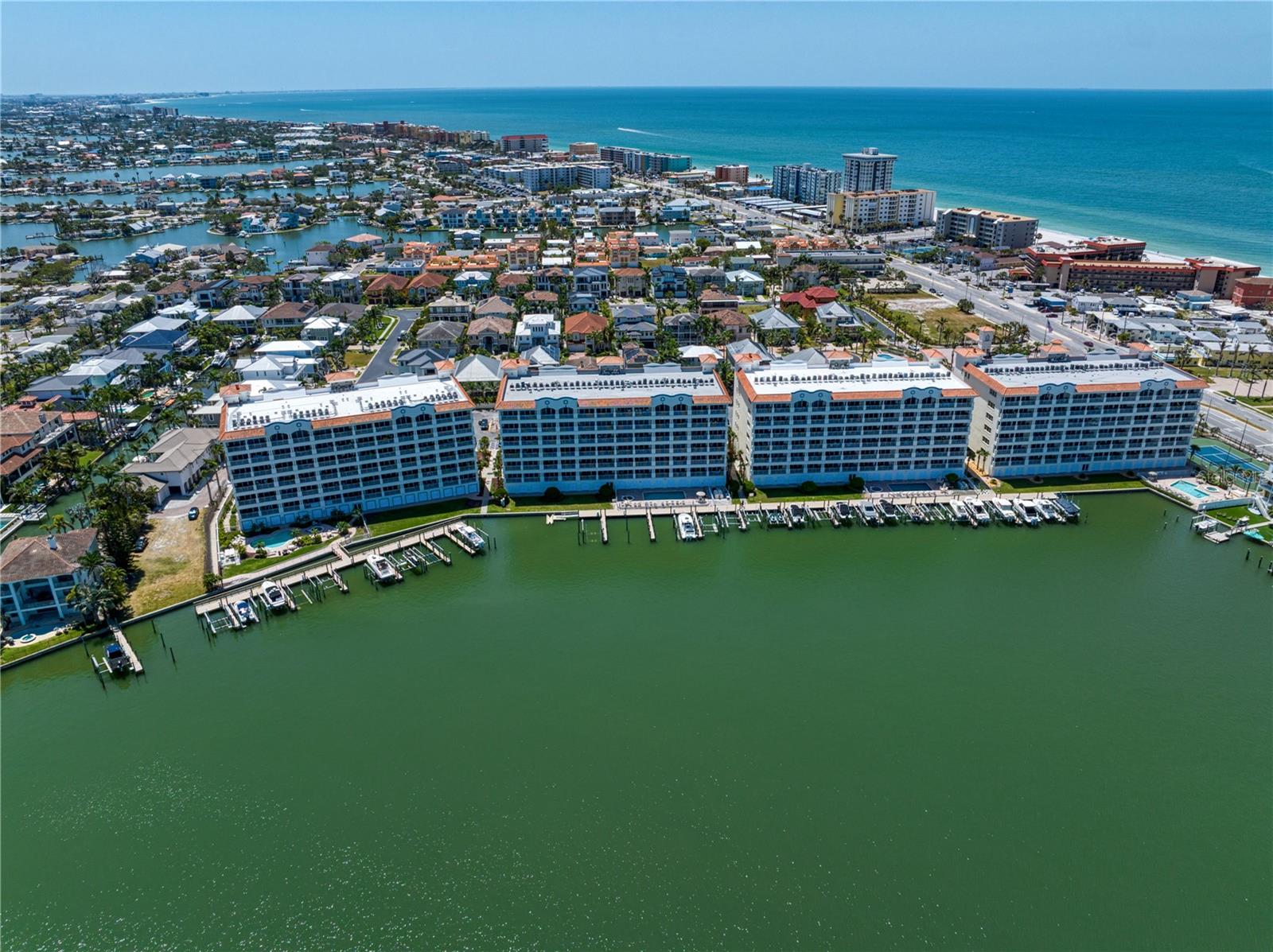 Building waterfront Boca Ciega Bay Intercosstal waterway off the Gulf of Mexico