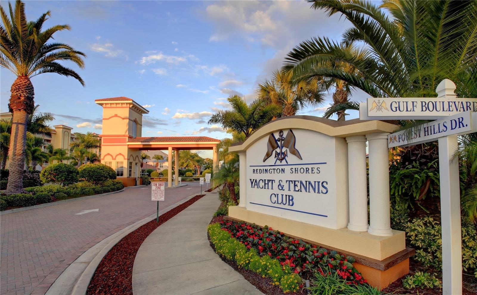 Grand entry to RSYTC 24 hour man gated community featuring waterfront homes and 4 large condo buildings all waterfront