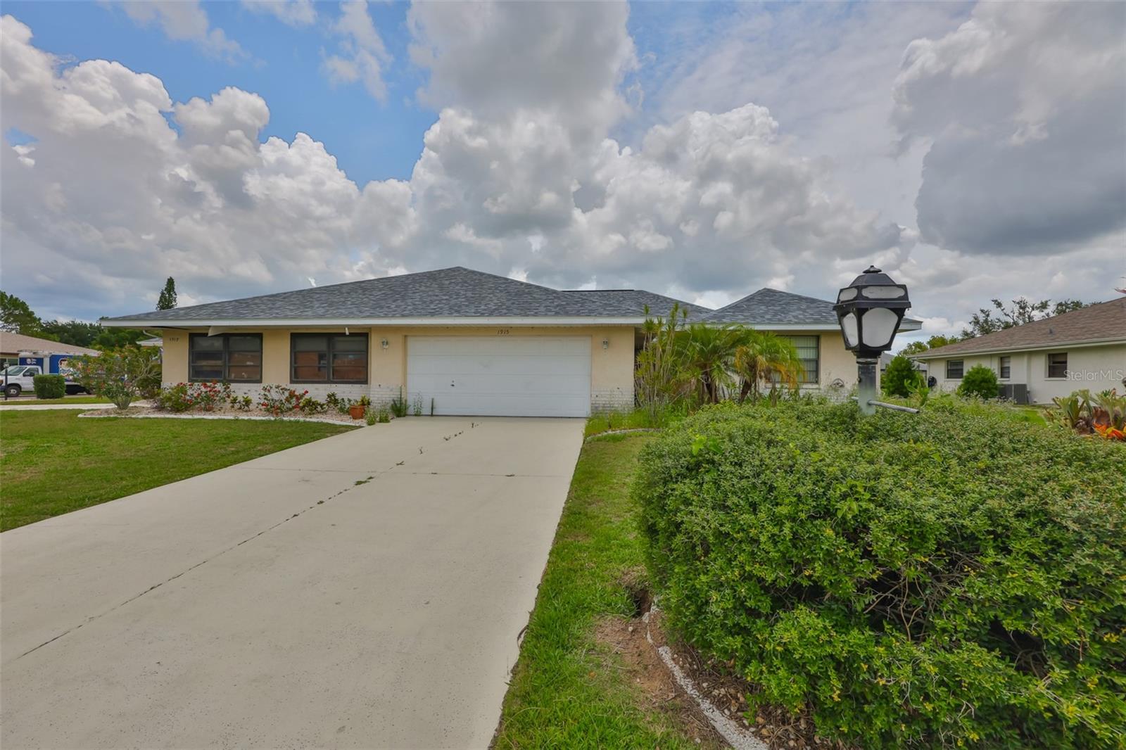 Large corner lot with 2 car garage.