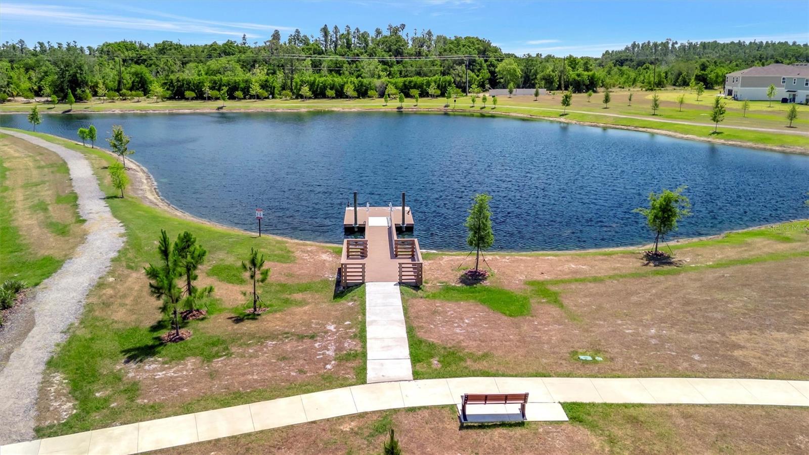 Nearby pond with dock