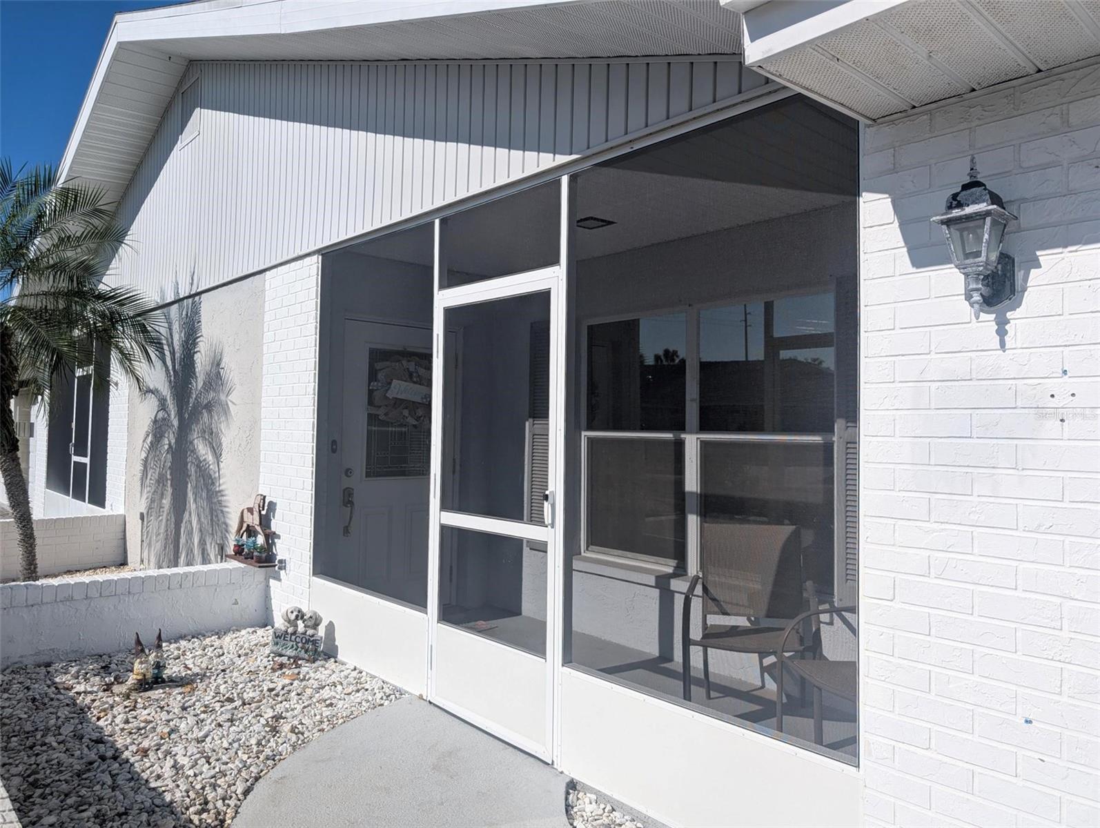Screened and covered entrance