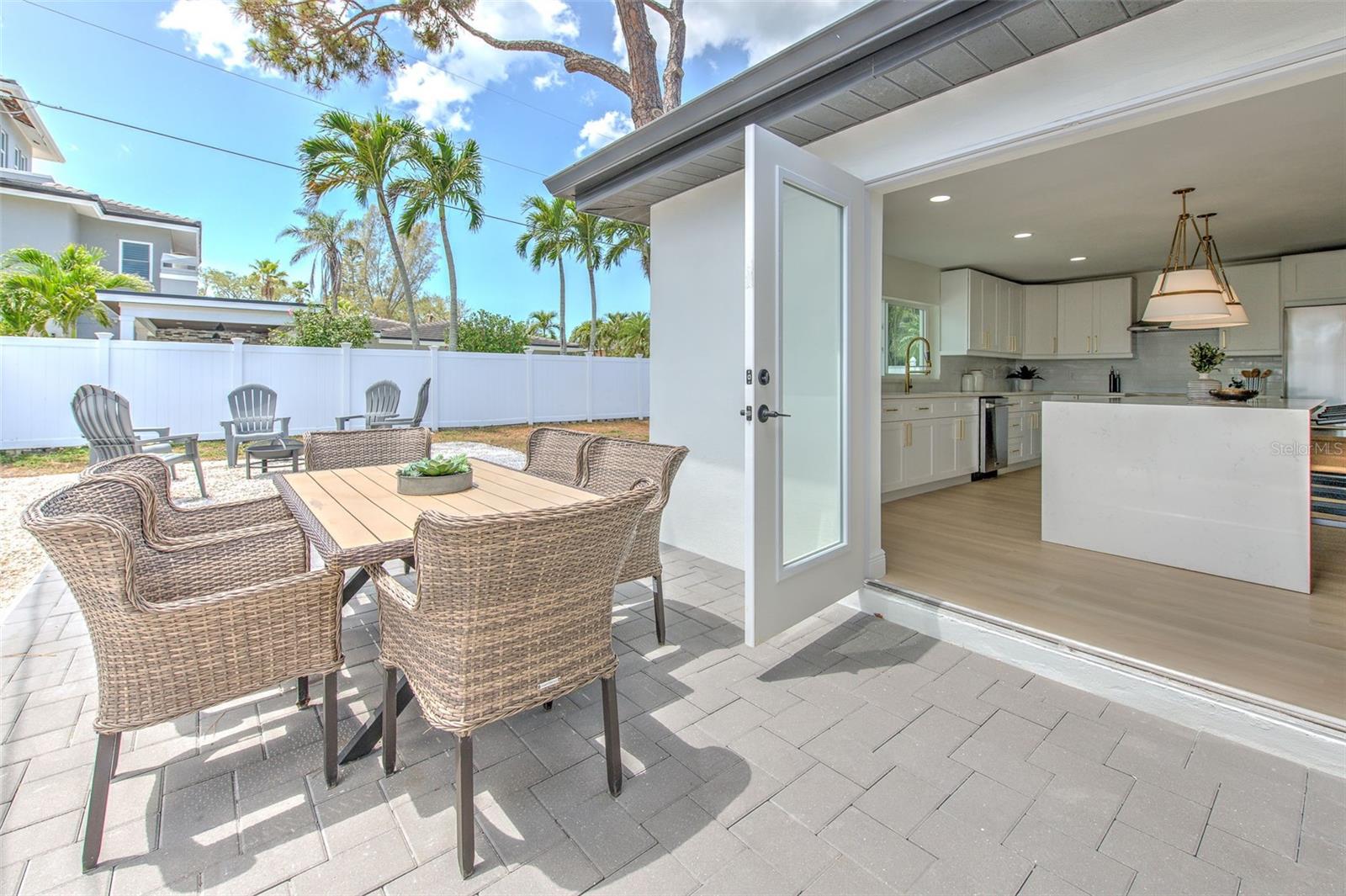 Easy access to the kitchen for patio dining