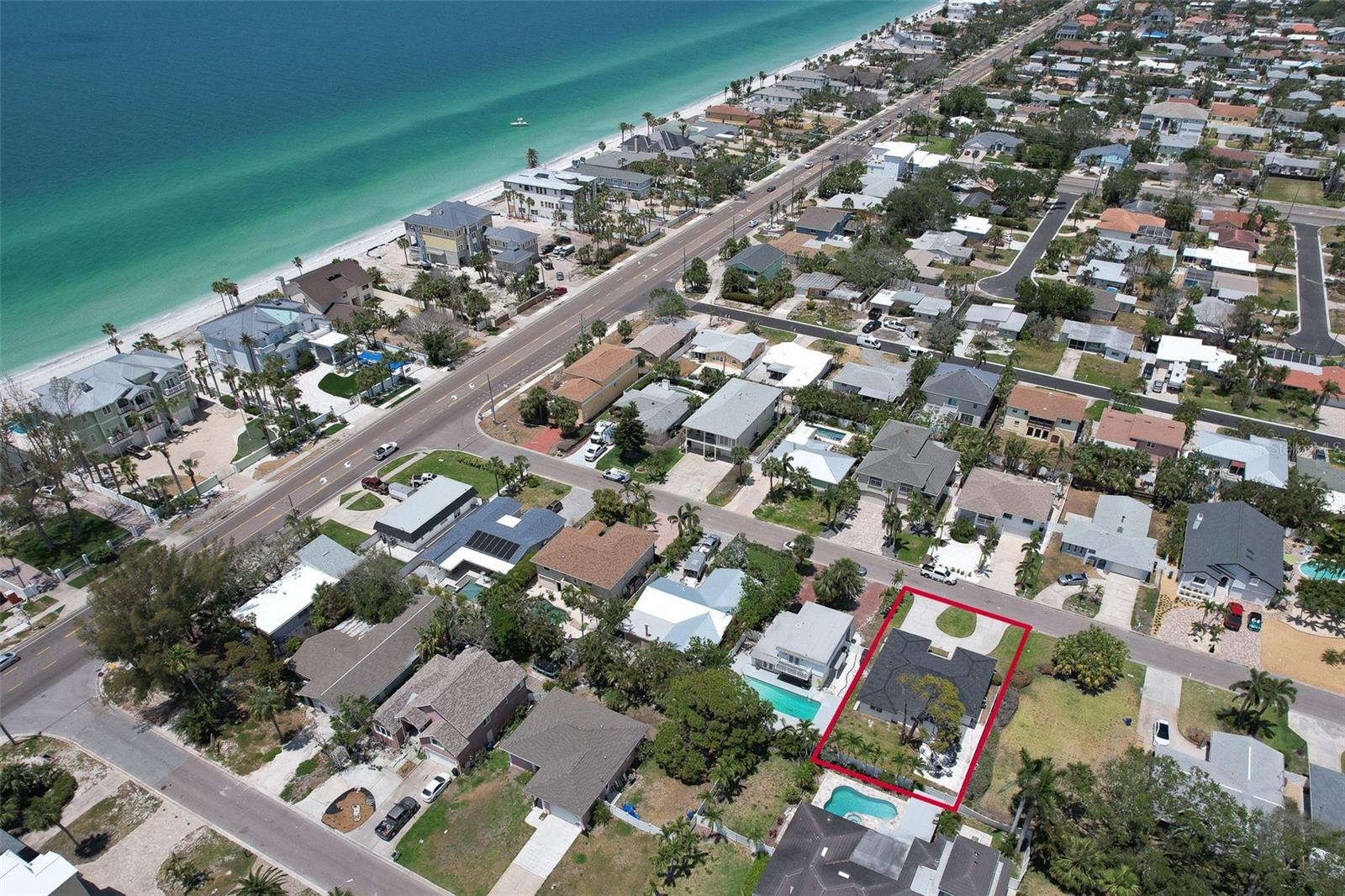 House in relation to the beach