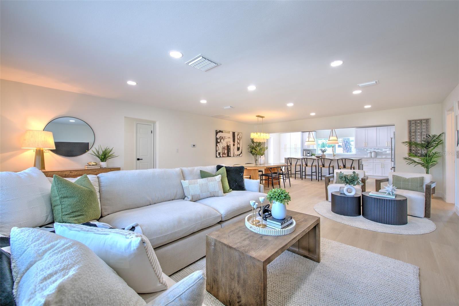 Bright and airy living areas