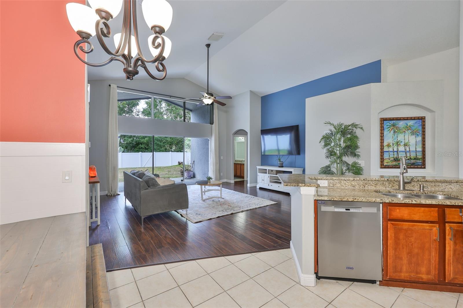 Nice open feel from the kitchen and breakfast nook