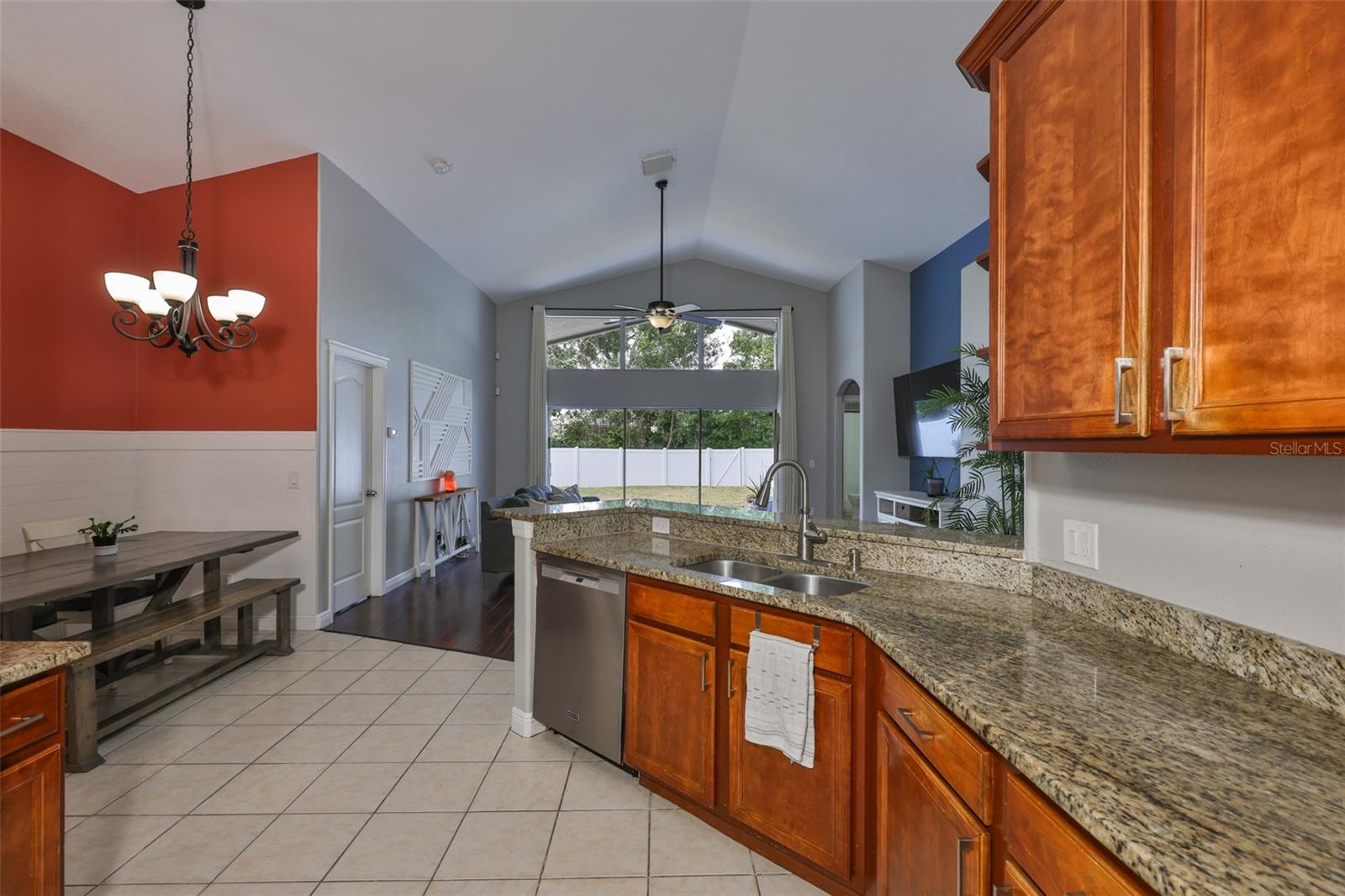 Ample granite counter space