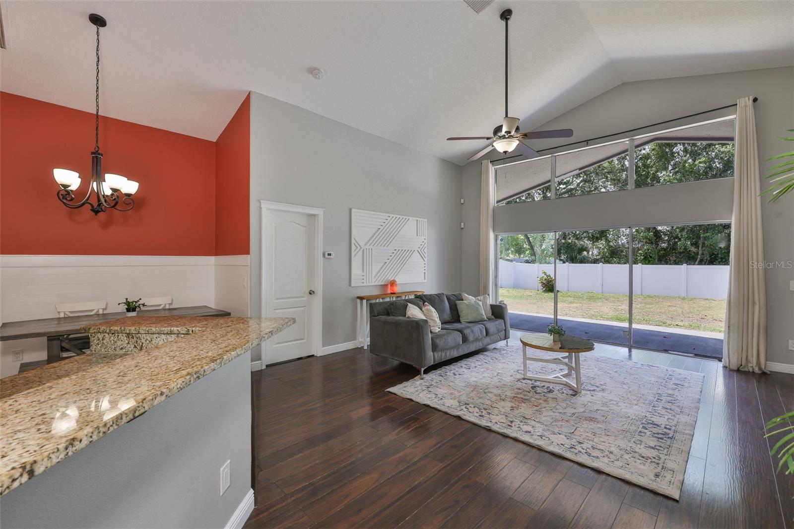 Sliders provide lots of natural light