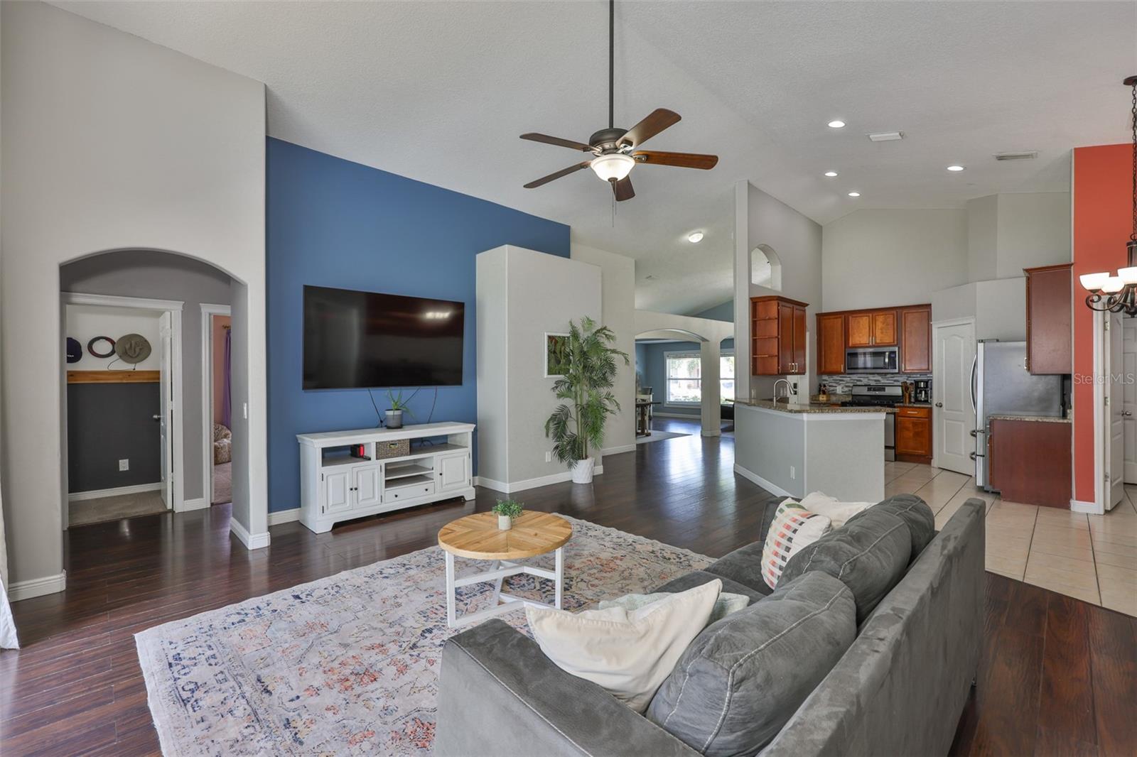 Open floor plan and beautiful architectural features