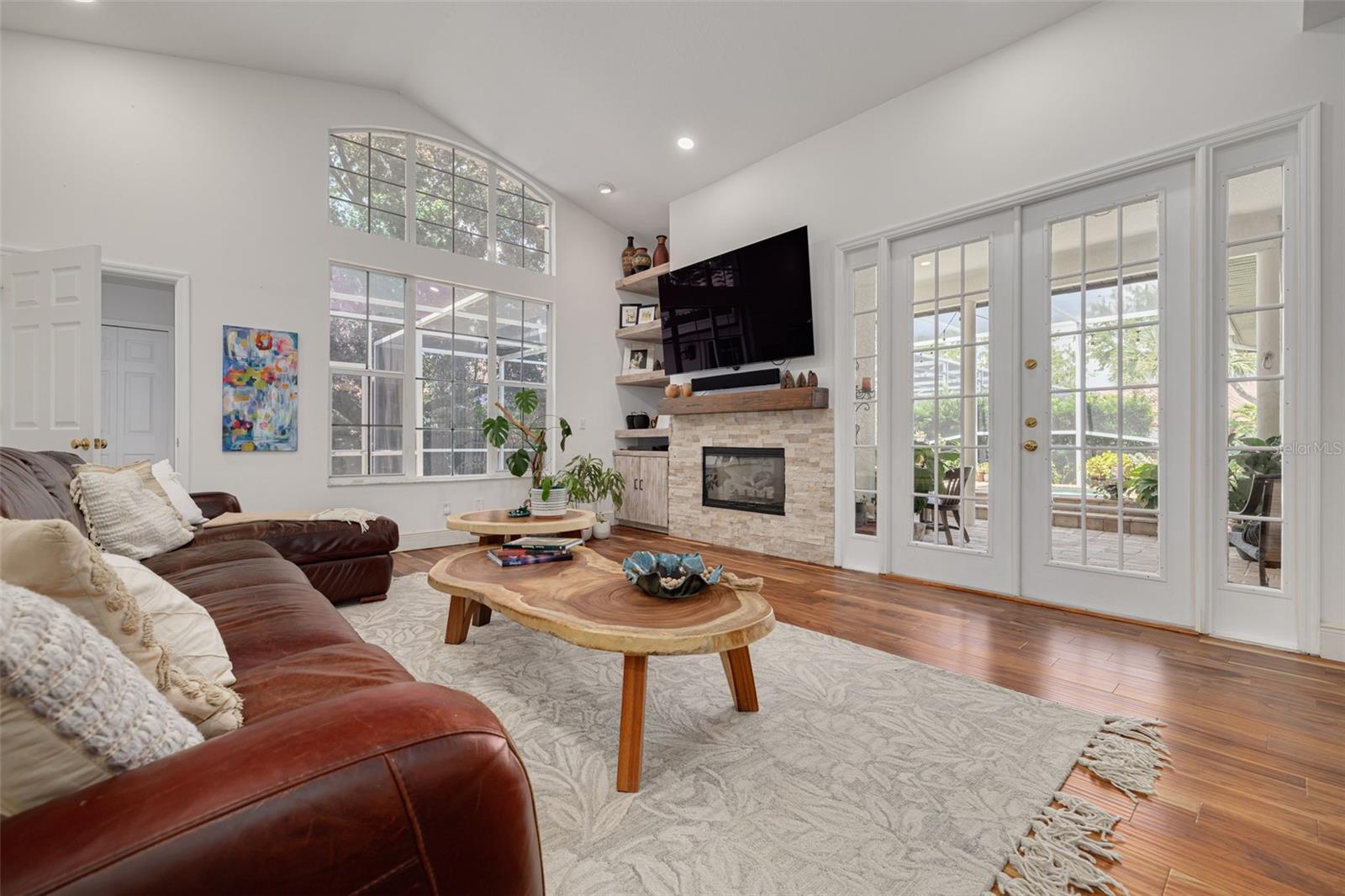 French doors from family room to outdoor area
