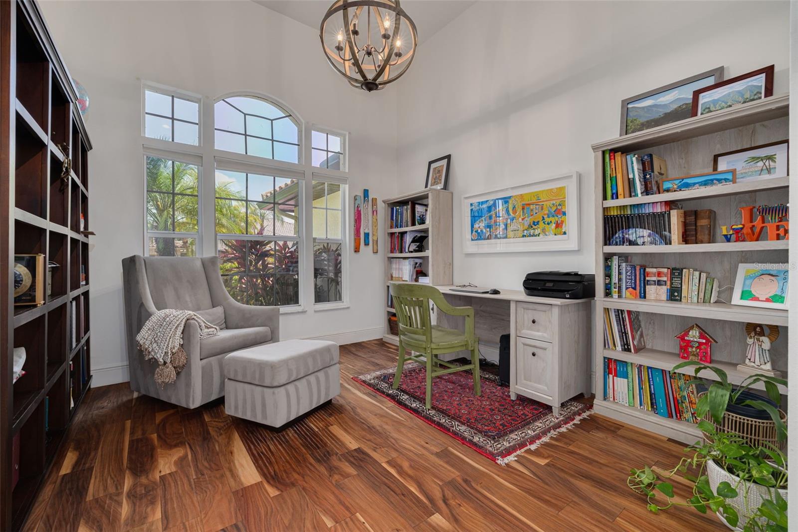 formal dining used as a library
