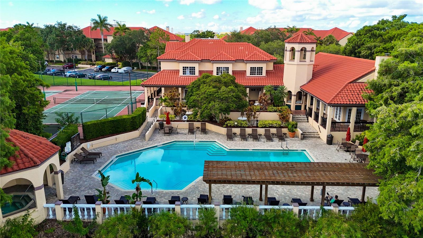 Pool, gym, sauna, hot tub, and clubhouse for your enjoyment.