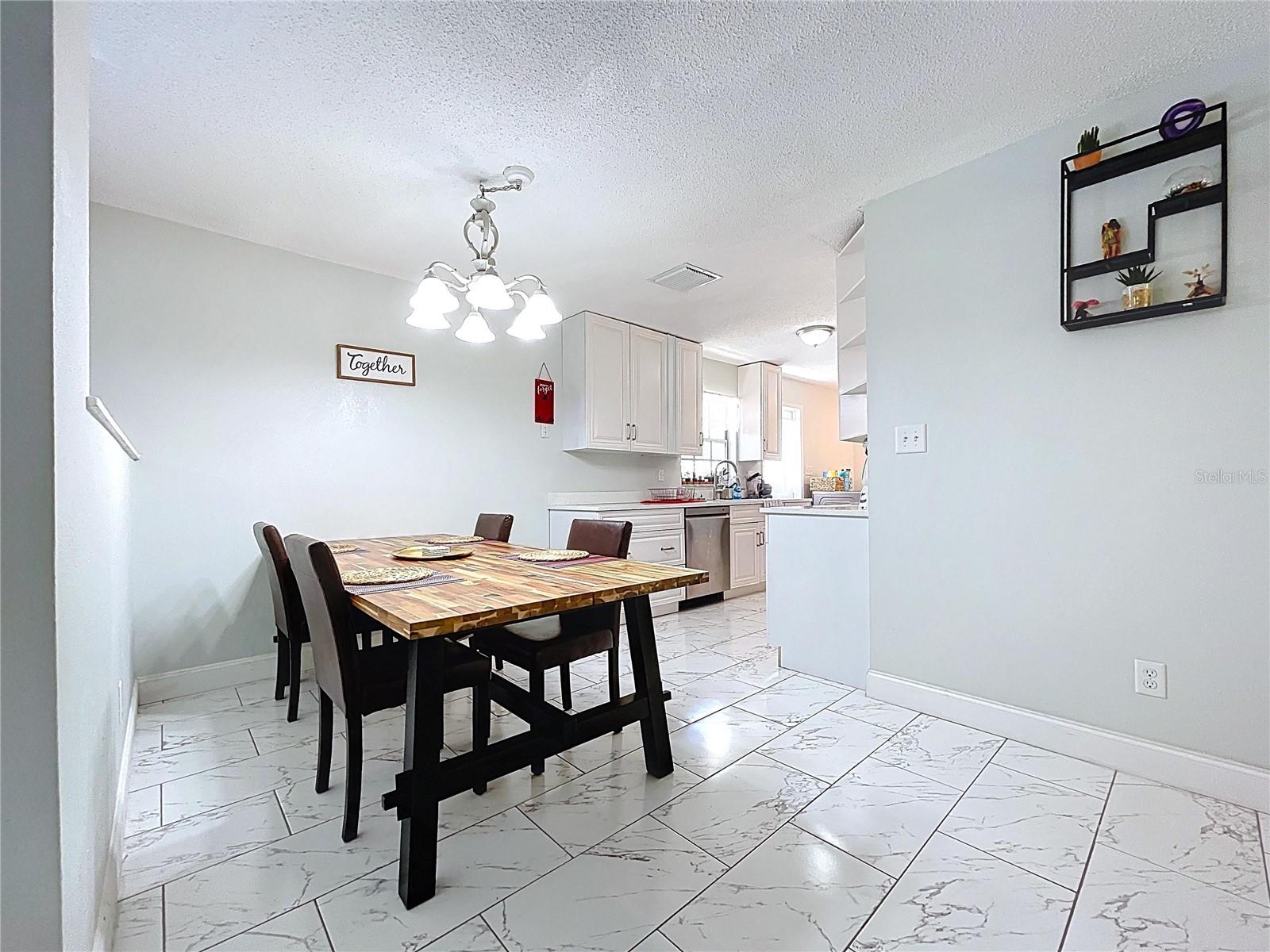 Spacious dining room.
