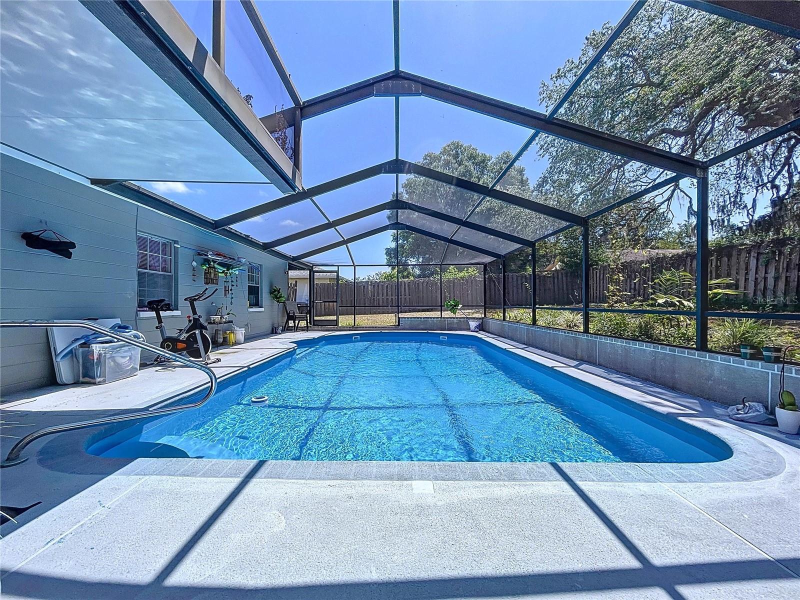 Screened pool and patio area.