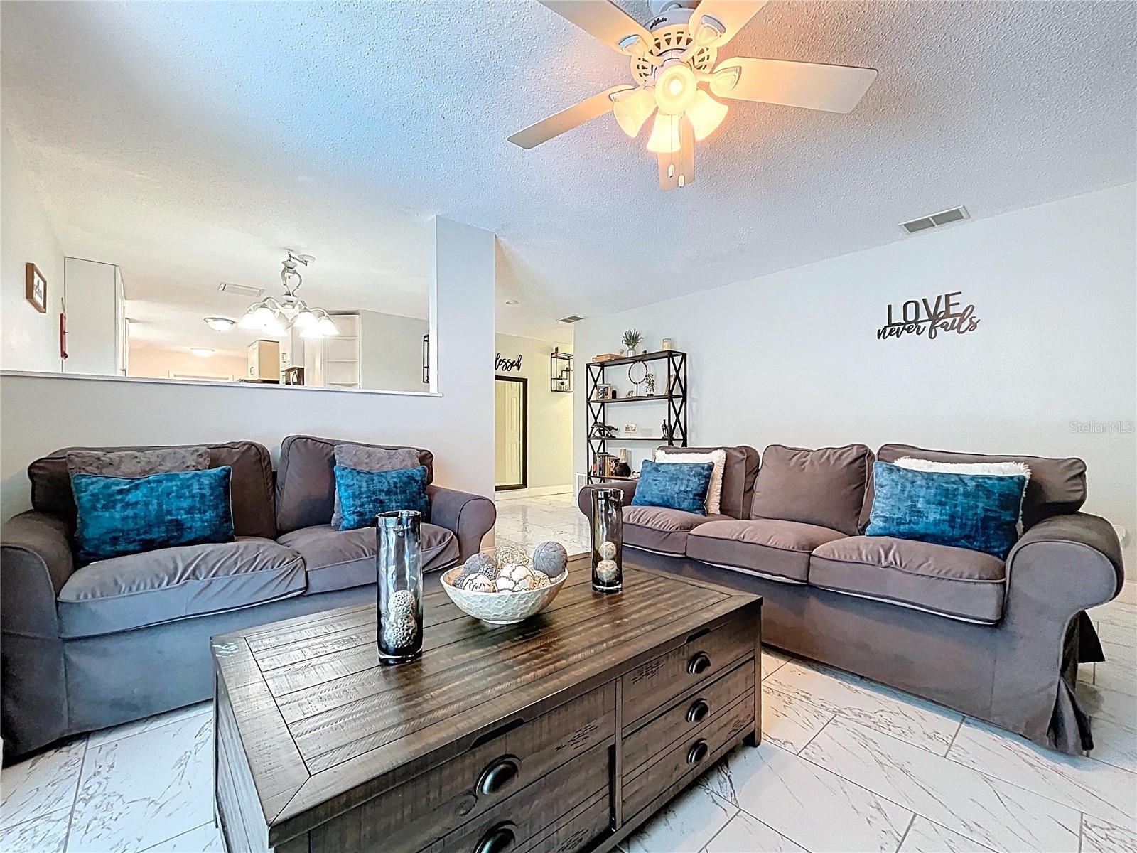 Bright and open living space.