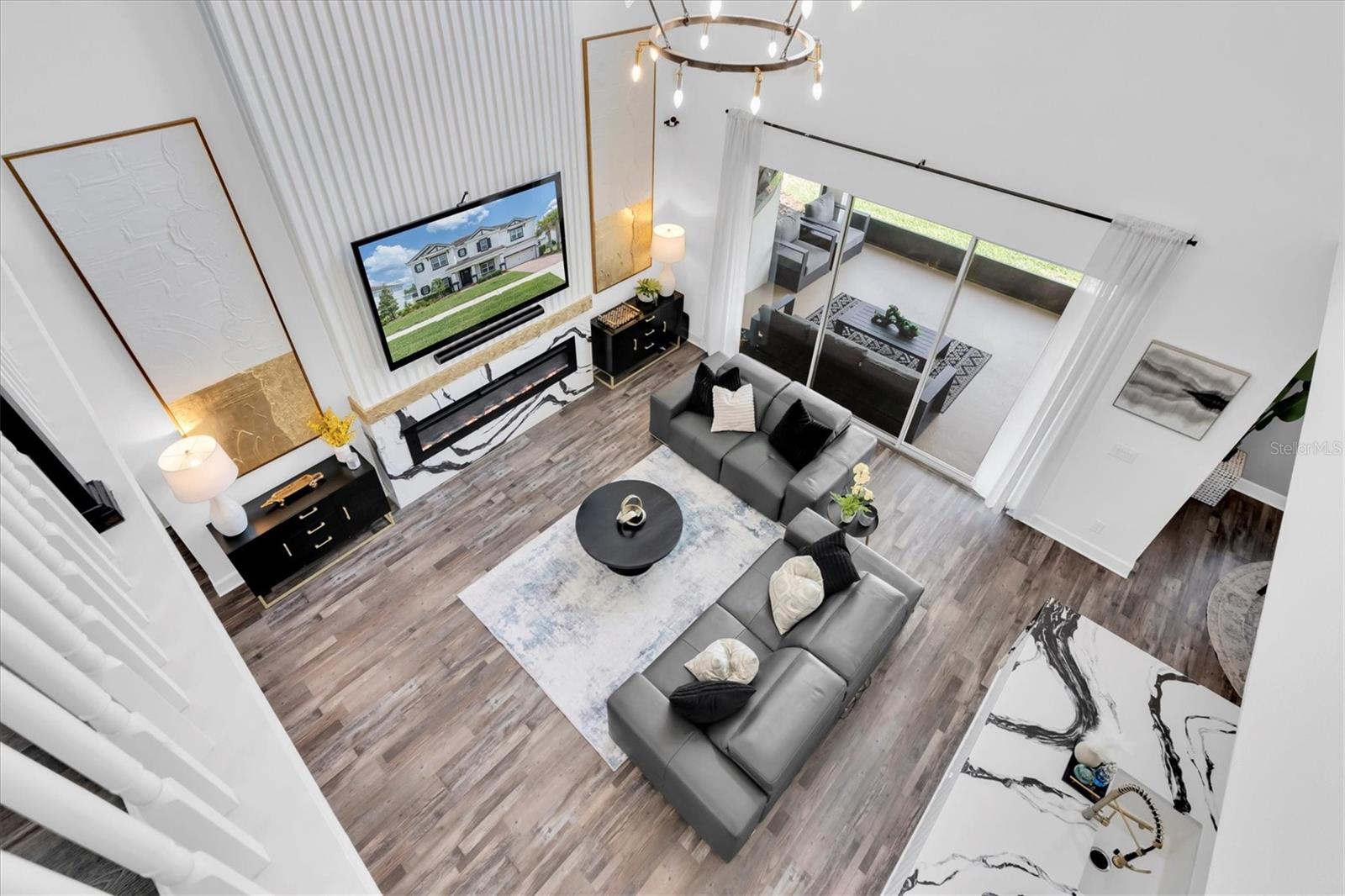 Open Concept Living Room w/ High Ceilings