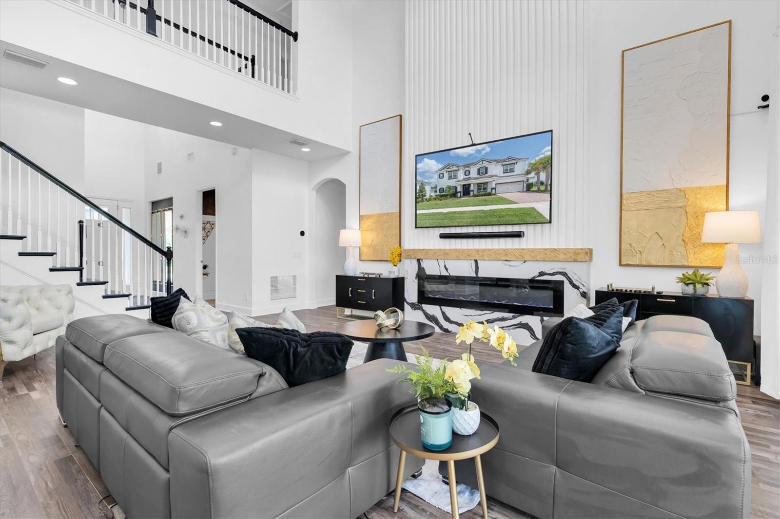 Open Concept Living Room w/ High Ceilings