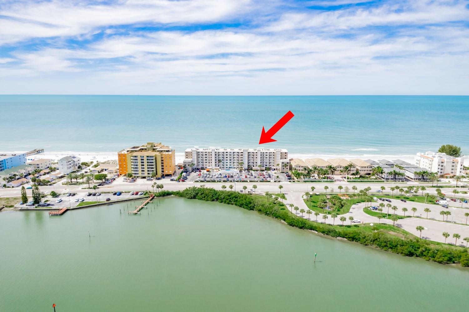 Aerial view showing Intracoastal and Gulf