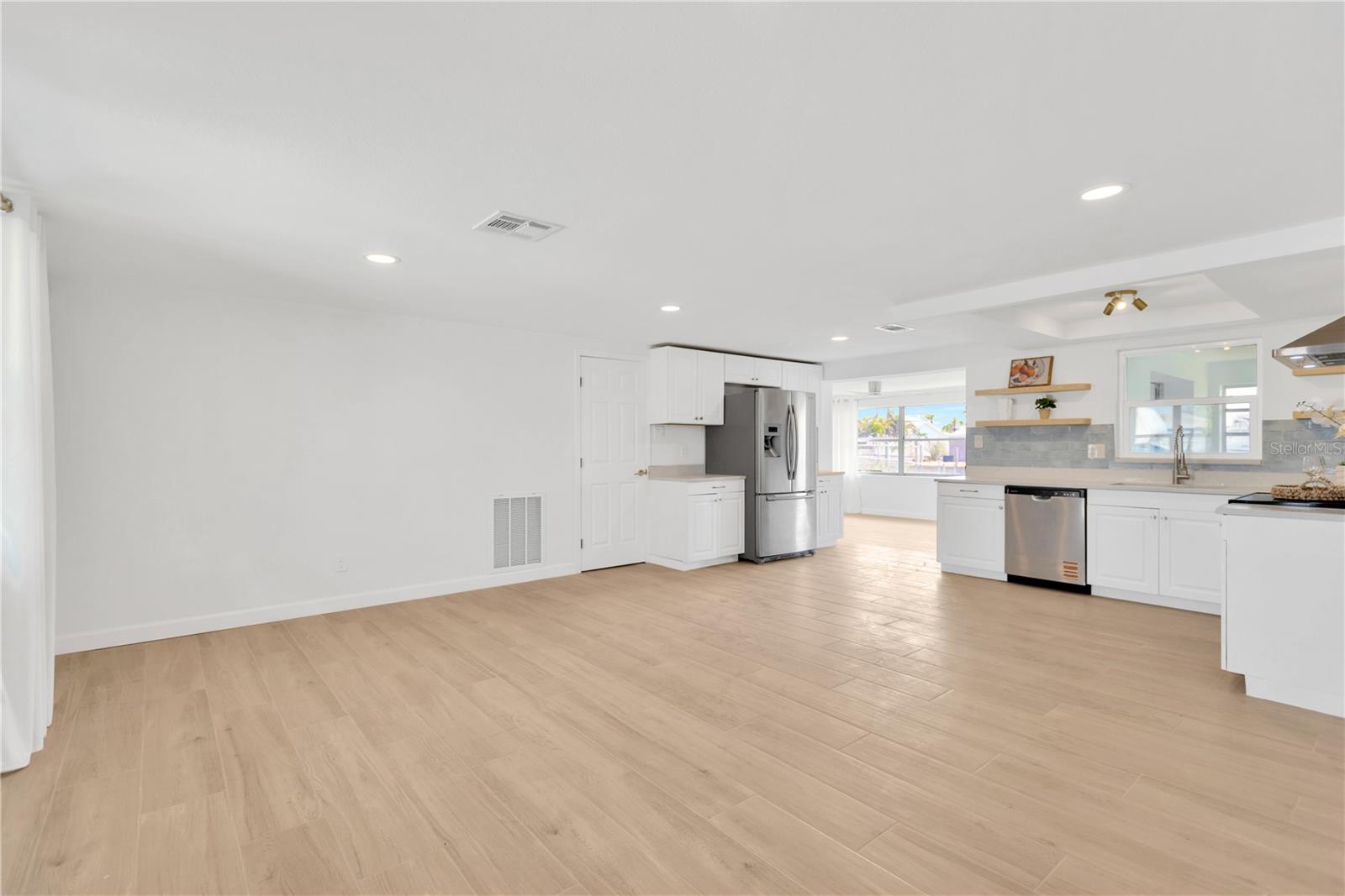 Sparkling new kitchen with expansive dining area to host friends and family.