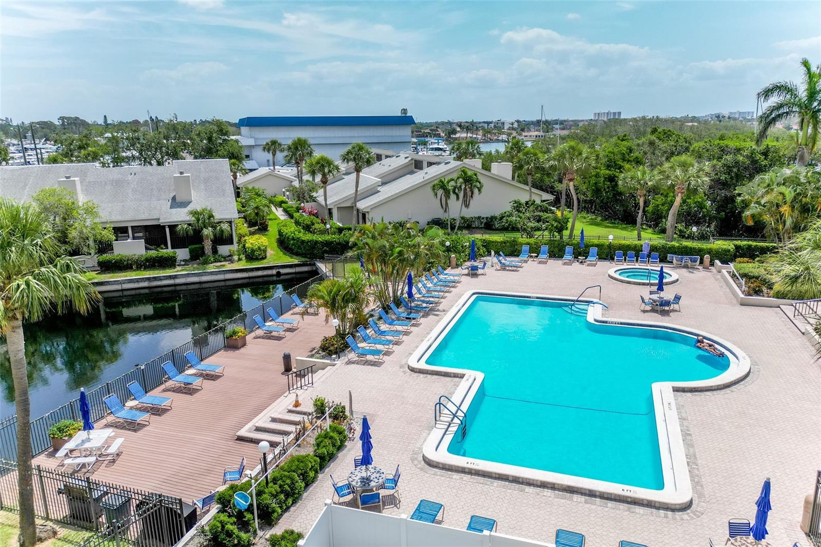 Heated Pool with Spa and Deck on Pond
