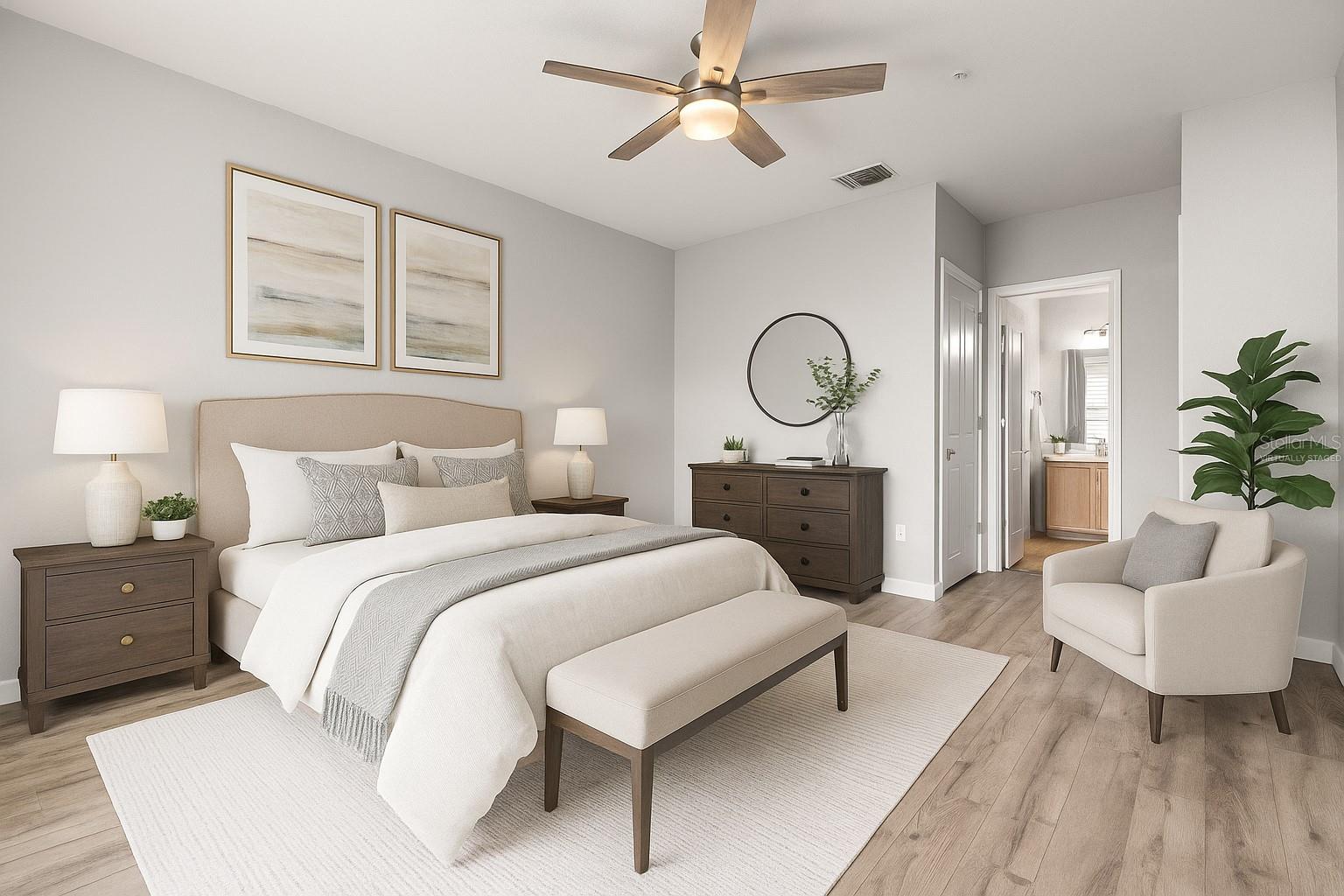 PRIMARY BEDROOM VIRTUALLY STAGED
