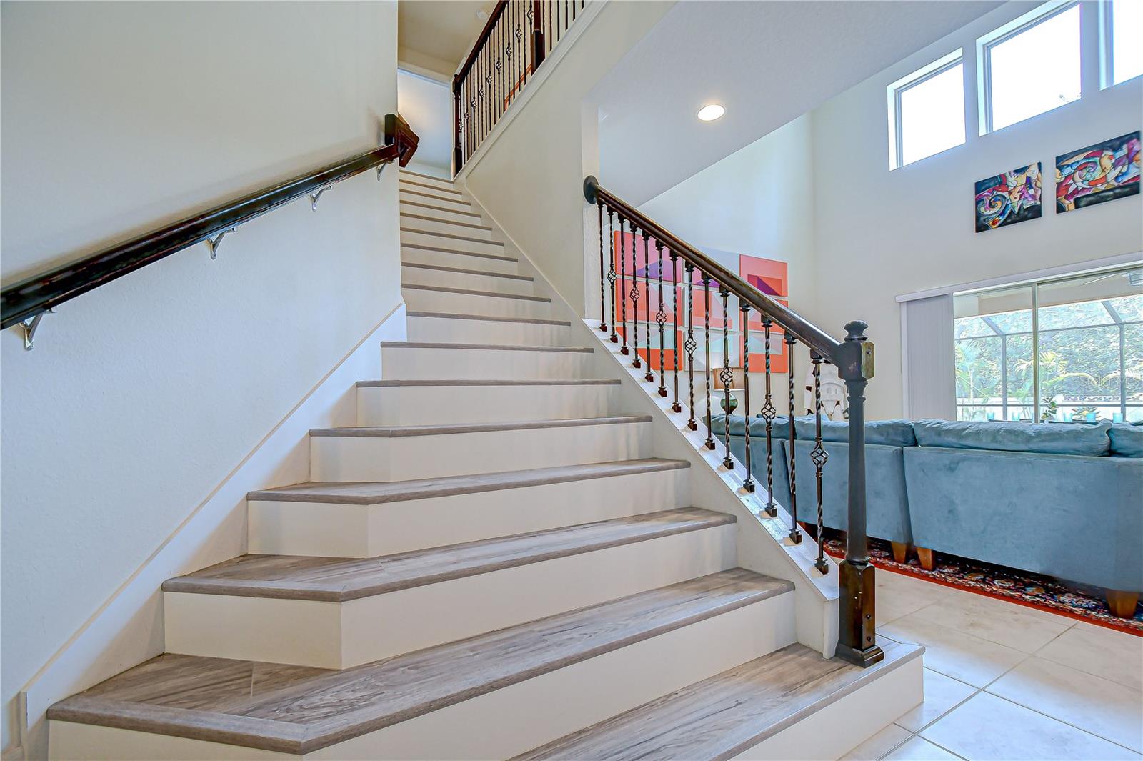 Head upstairs to discover the bedrooms!
