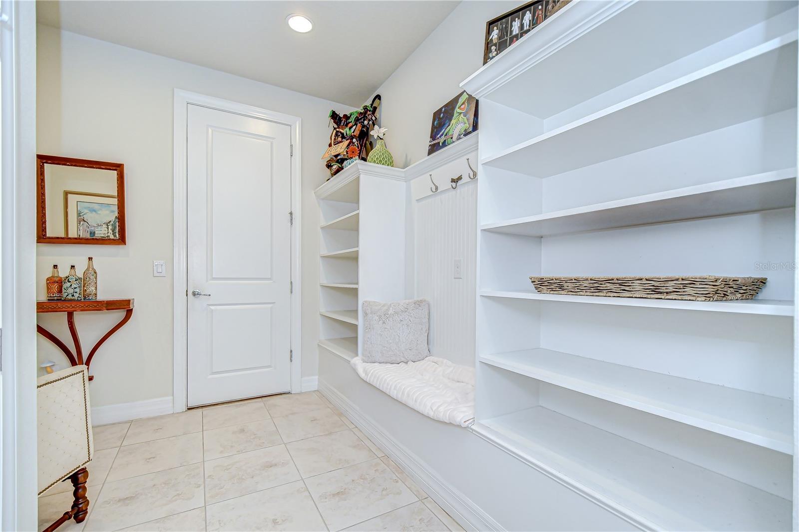 Spacious mudroom with built-ins!