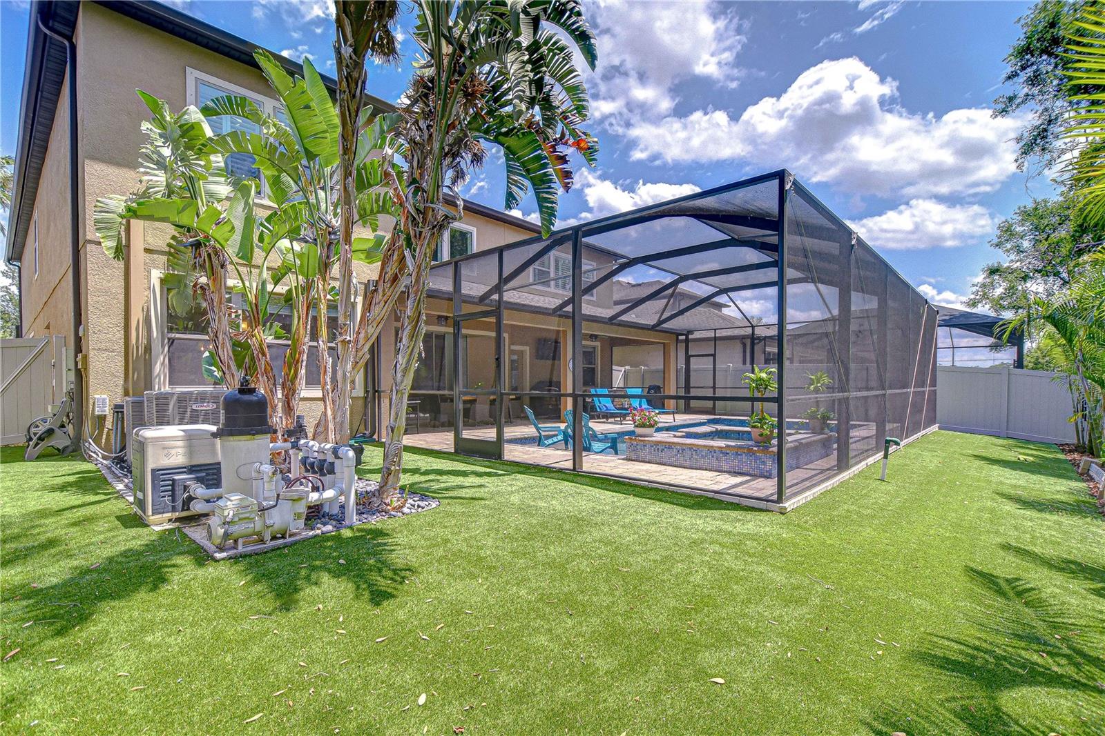 Fenced yard has been updated with turf for easy maintenance!