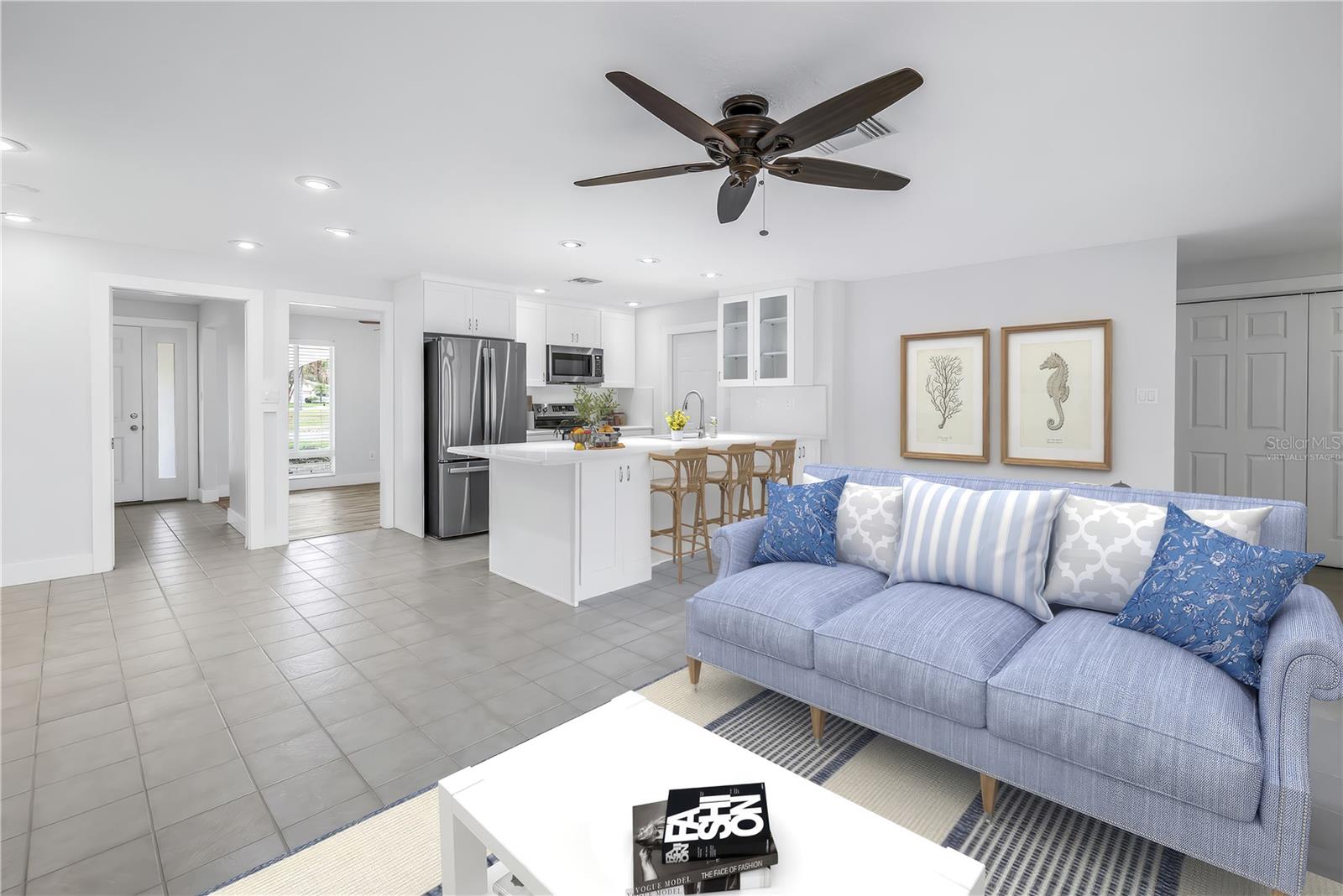 Virtually Staged - Family Room/Kitchen Combo
