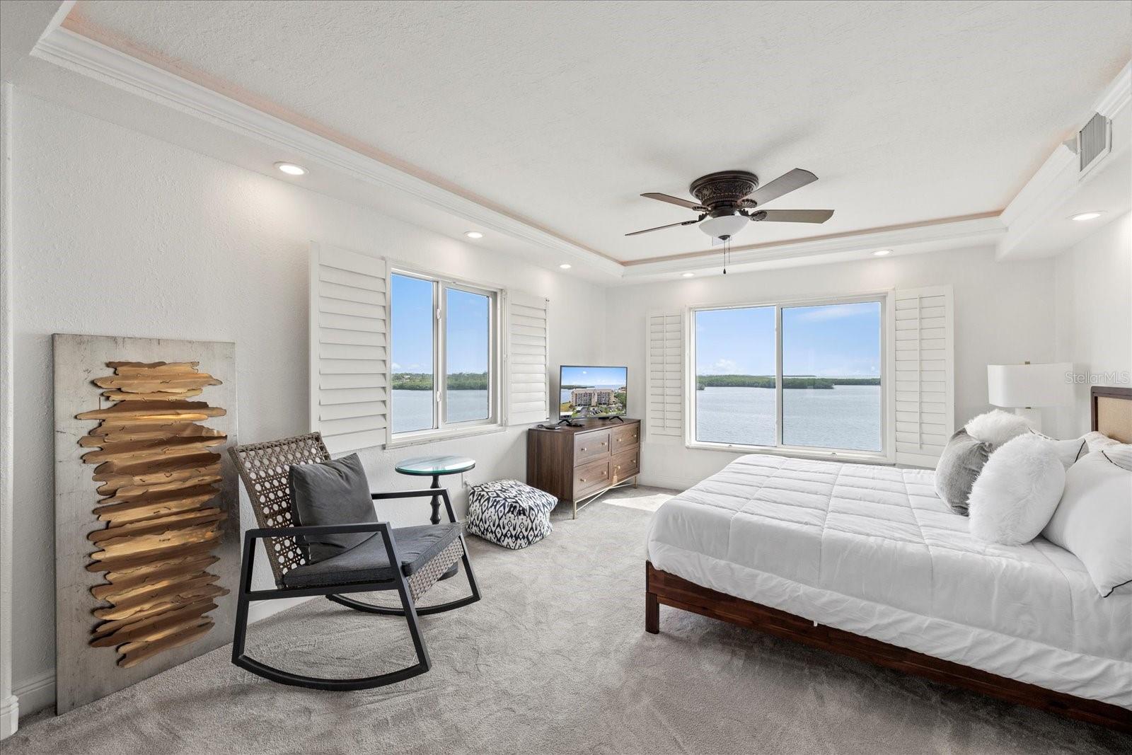 Primary bedroom-full water views