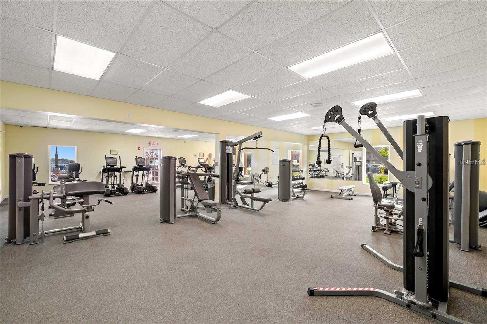 Fully equipped fitness center.