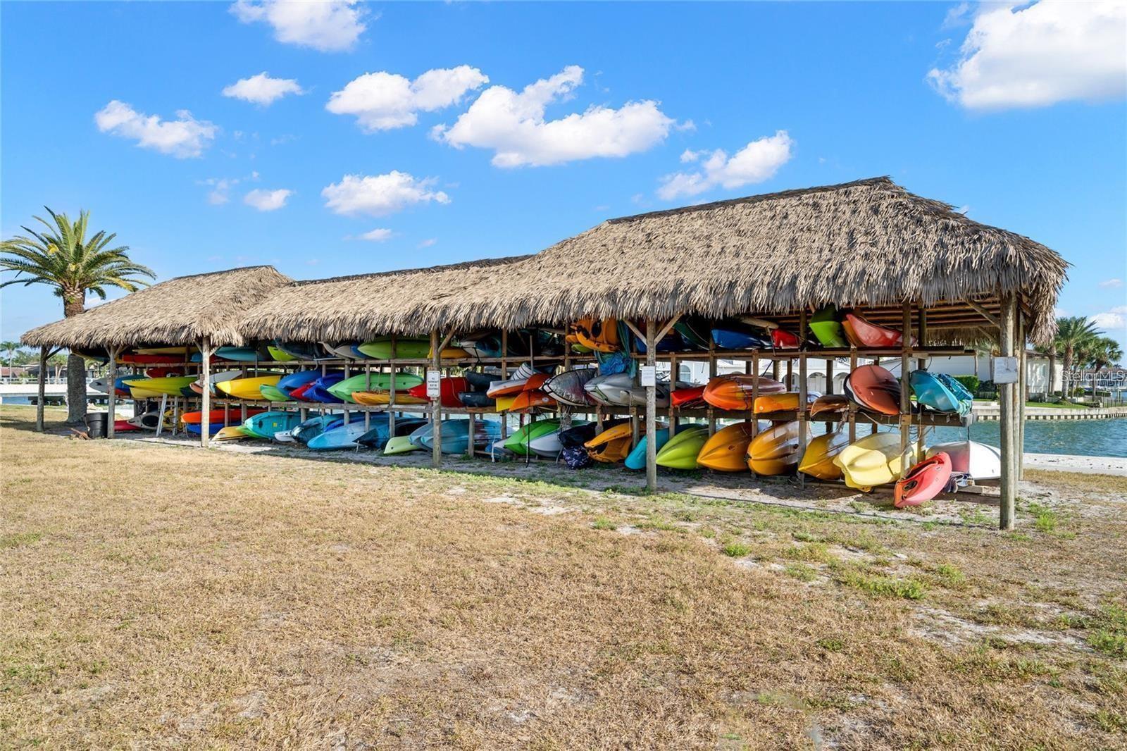 Convenient kayak storage.
