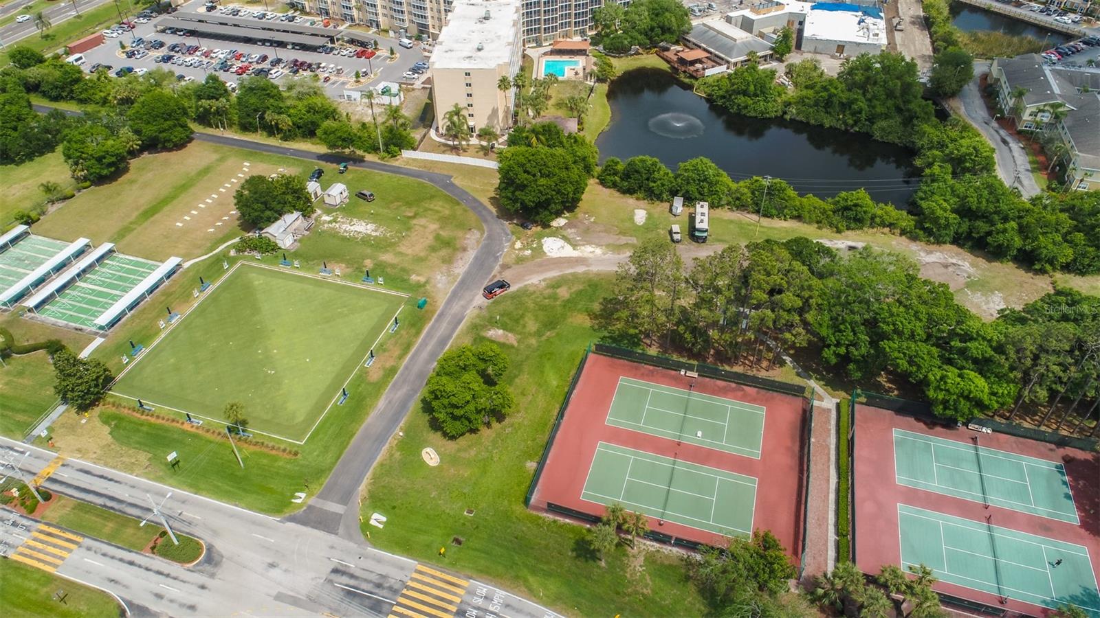 Shuffle Board, Lawn Bowling & Golf cart trail to leave community