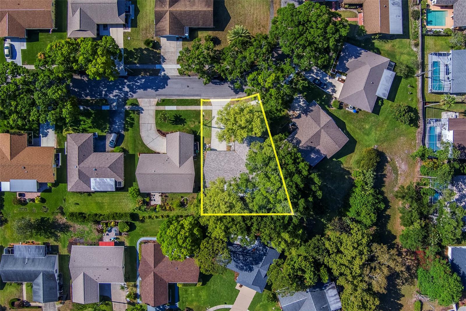 Aerial lot perspective.