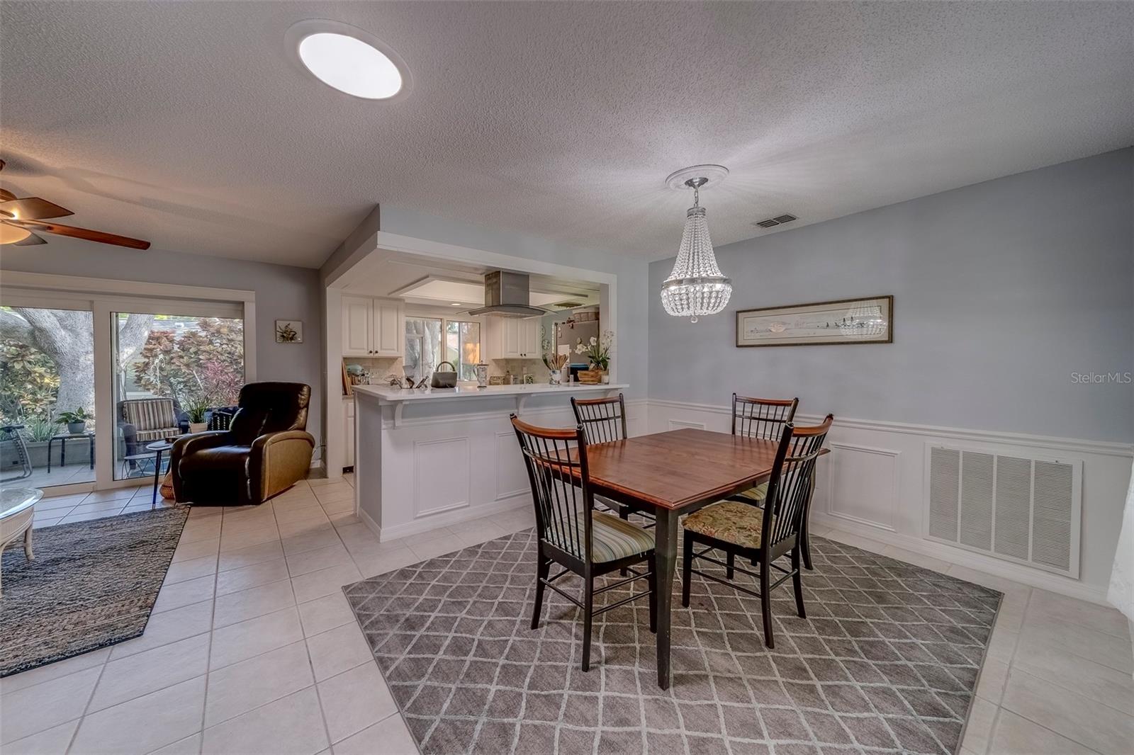 Kitchen, dining and family room.