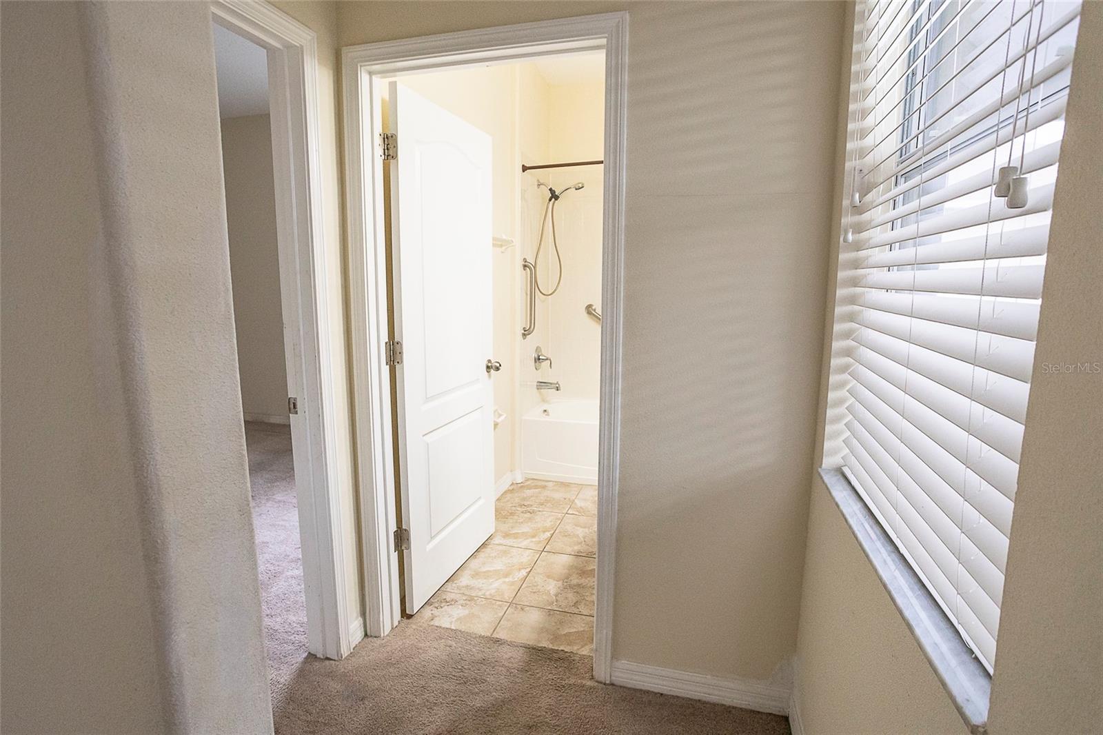 Hallway to first floor bathroom