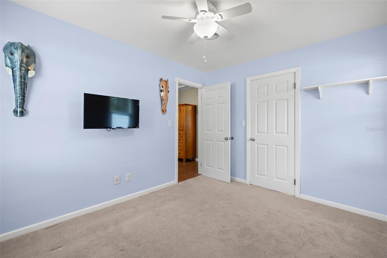 Bedroom with oversized closet