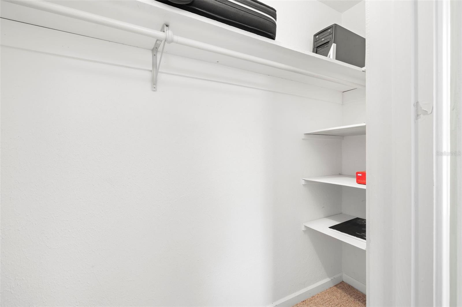 Bedroom with oversized closet
