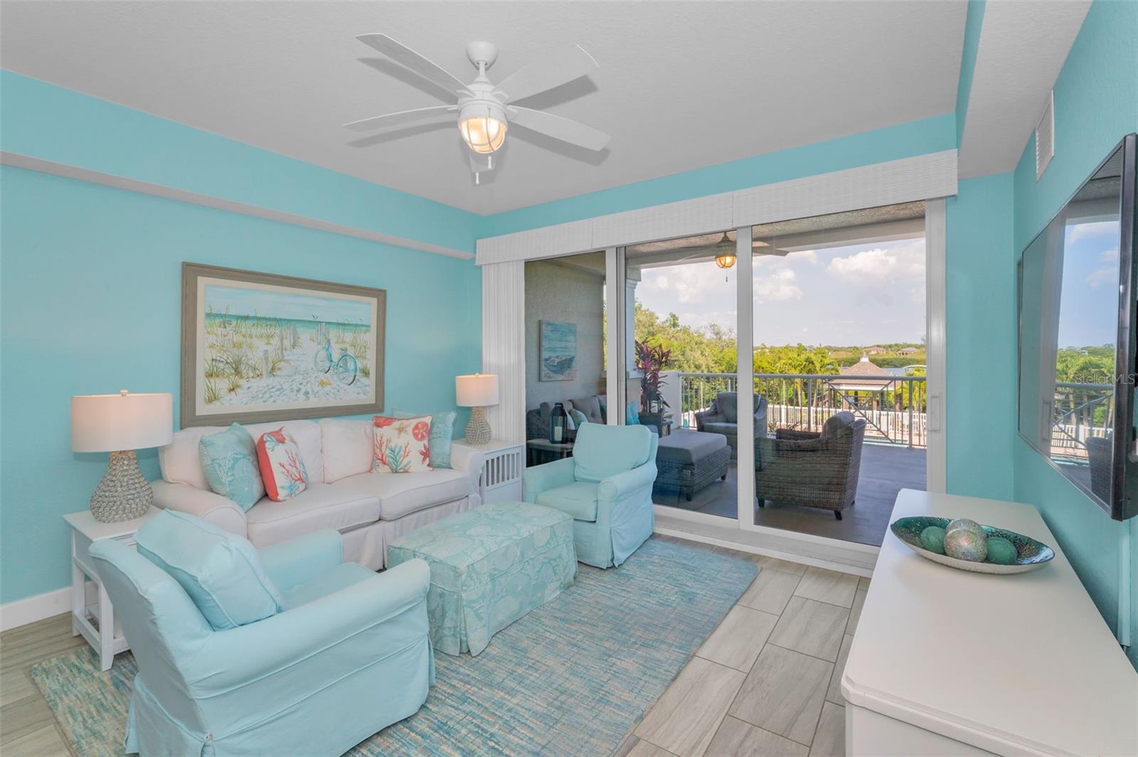 Living Room / Great Room with sliders to the Balcony