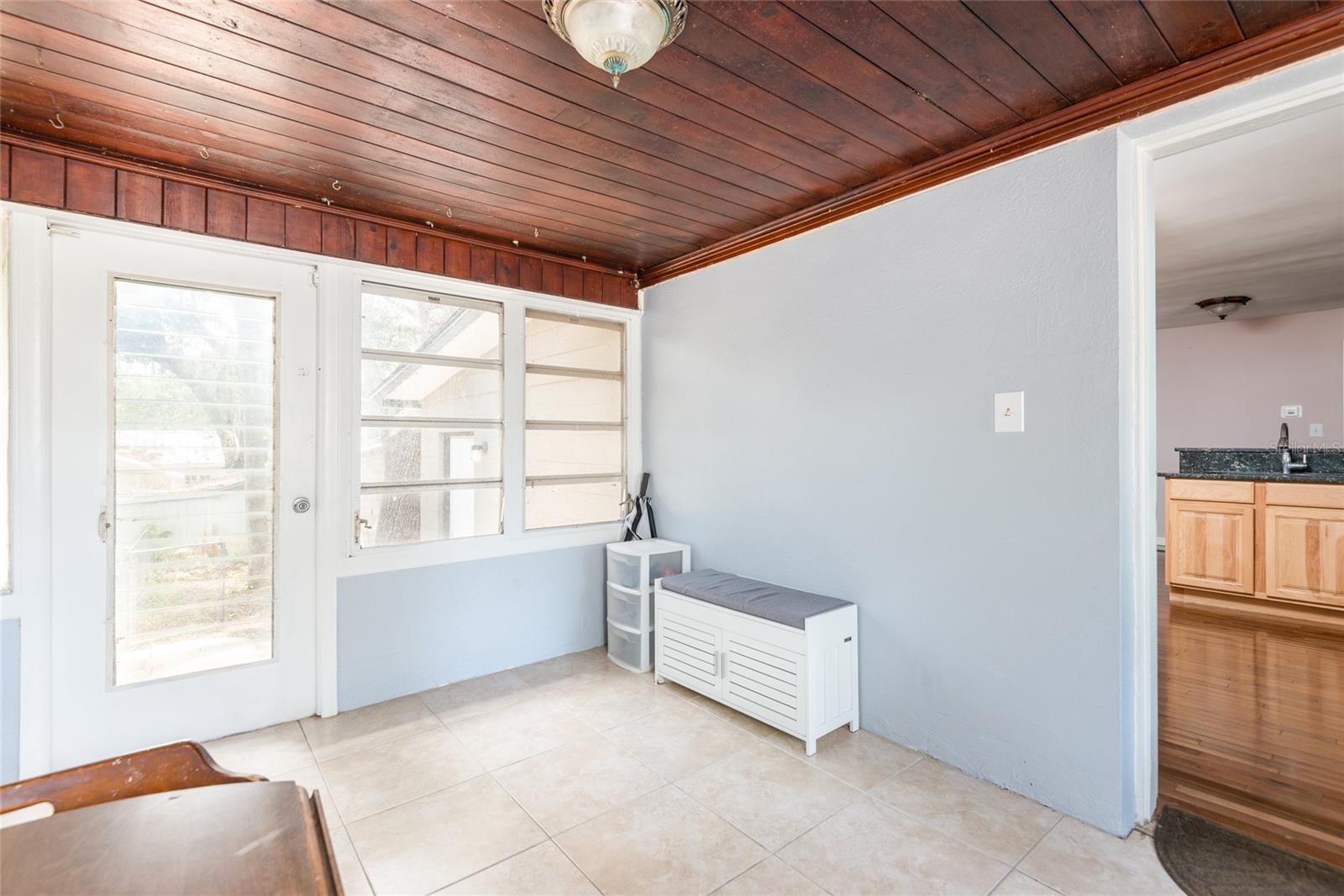 Mudroom off garage area