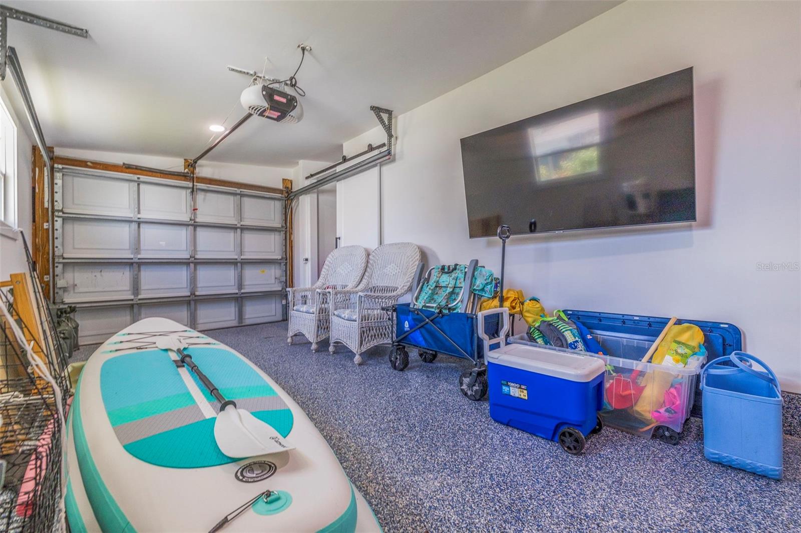 Garage with storage for golf cart