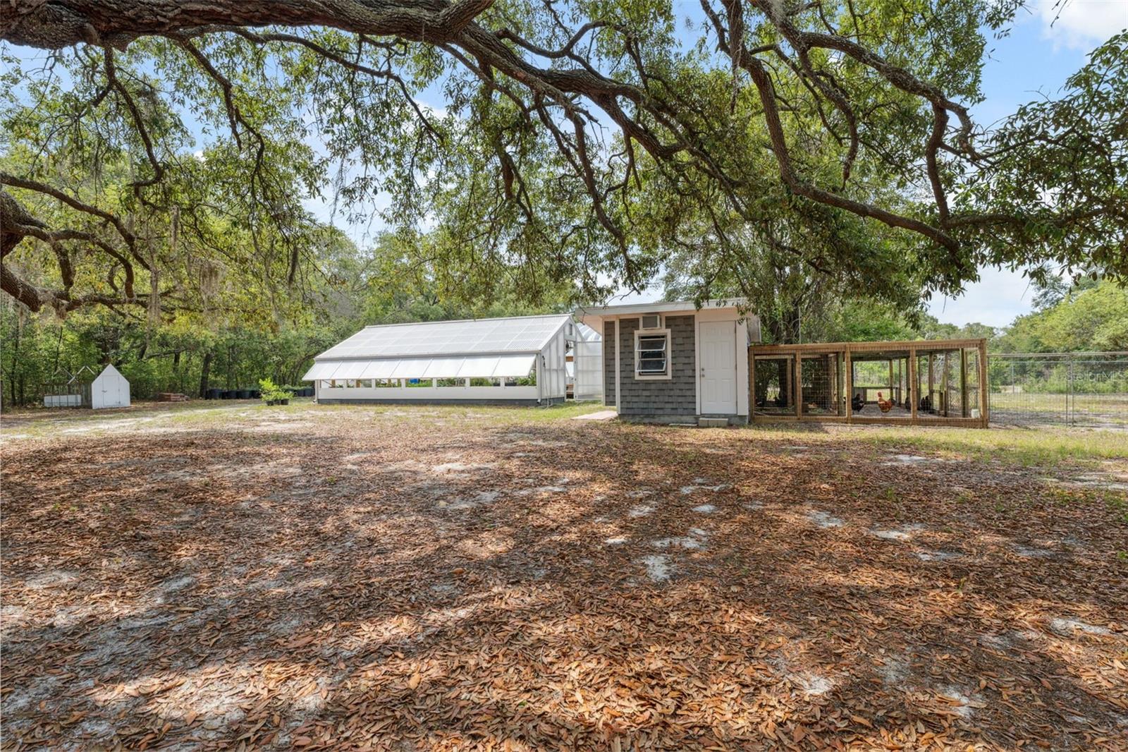 Coop, Greenhouse, Detached Garage