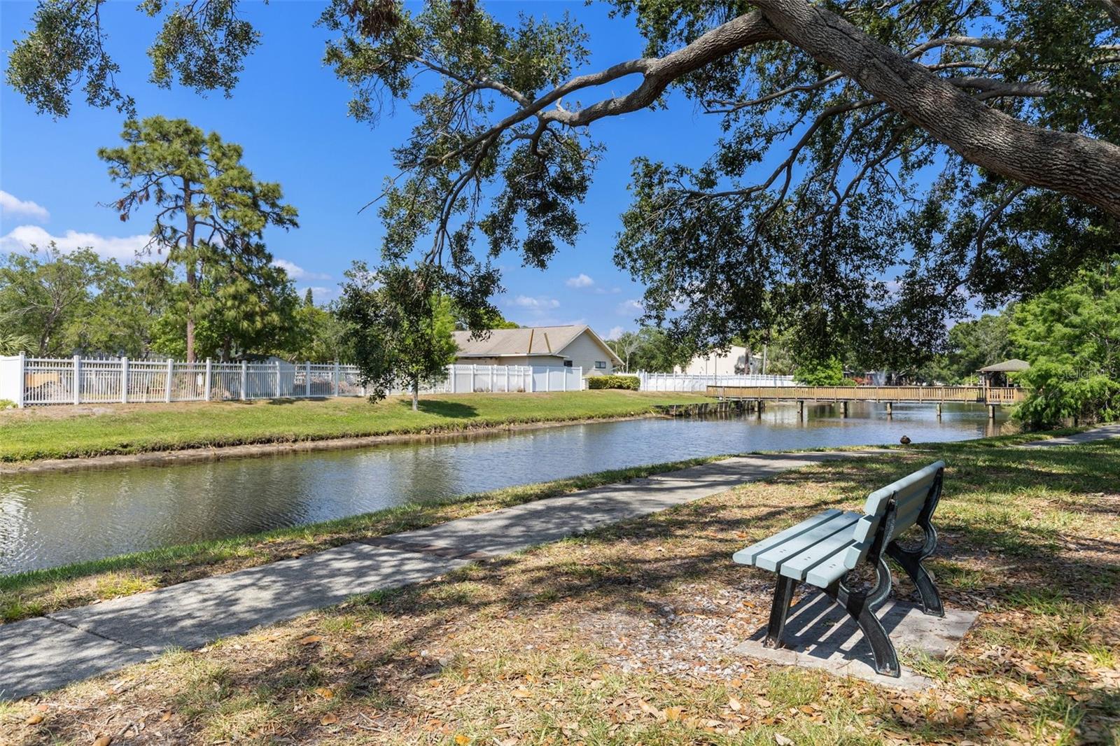 Private walking trail around the lake