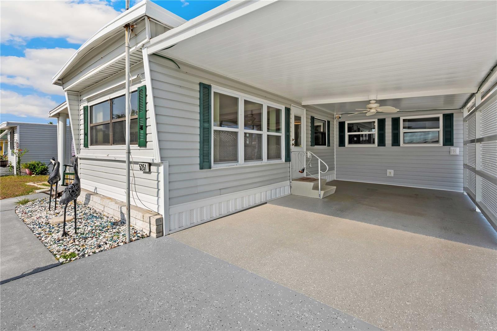 Painted driveway on this home.